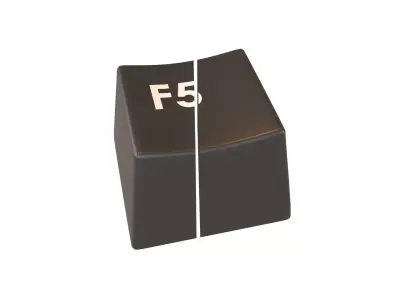 Broken F5 Keycap v1 001 Low-poly 3D model