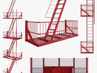 Street fire escape 3D model
