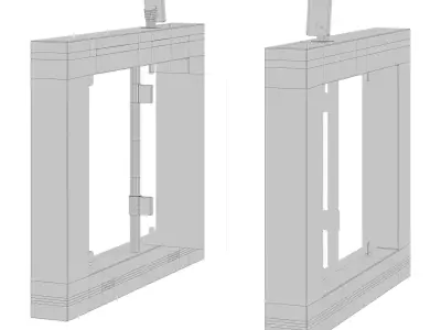 Biometric swing turnstile with facial recognition 3D model