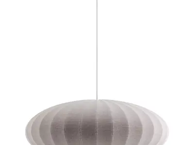 Japanese Silk Pendant Light 3D model