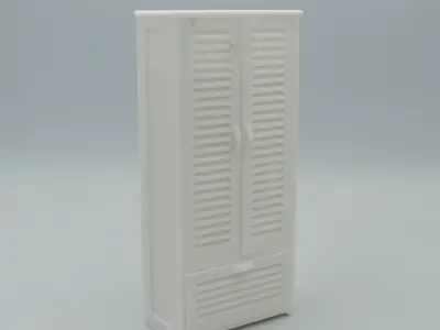 Classic Bedroom wardrobe with functional door 3D print model