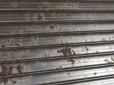 Horizontal Ribbed Galvanized Steel PBR Seamless Texture