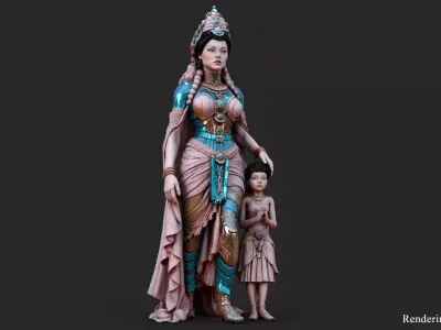 Asian Deity High Detail 3D model