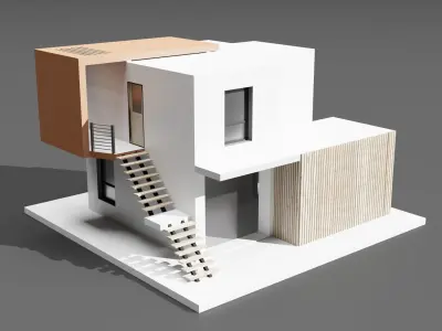 Modern housing project model 3D render 3D model