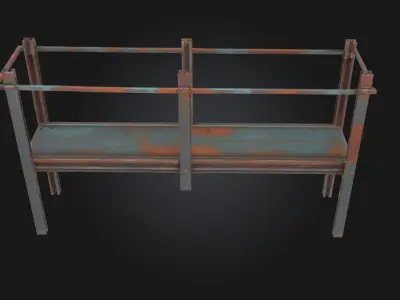 Iron Fishing Platform Sturdy Waterfront Structure  3D model