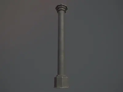 Barrier Bollard pack 3 Black v3 Low-poly 3D model