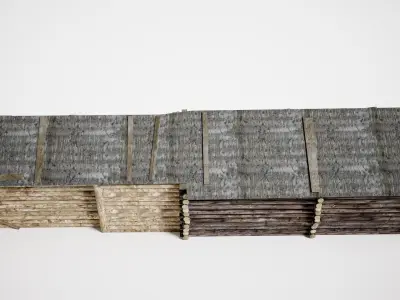 Wooden old barn house rf1 Low-poly 3D model