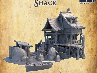 Smuggler Shack Tabletop Terrain 28 MM 3D print model
