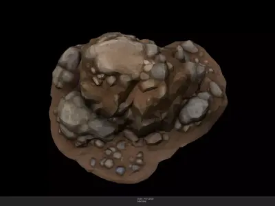 Stylized Dirt Mound Game Ready - AI Low-poly 3D model