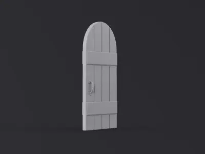 Medieval Door Arched 02 3D print model