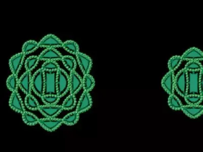 Pendant Set 8 two embroidered ornaments 3D print model