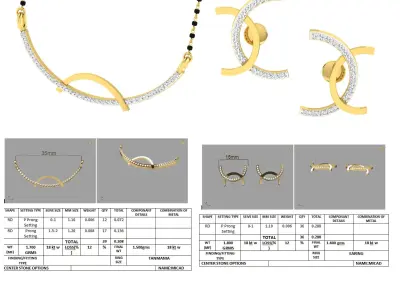 Women Necklace 3dm STL FBX OBJ Render Details 3D print model 6