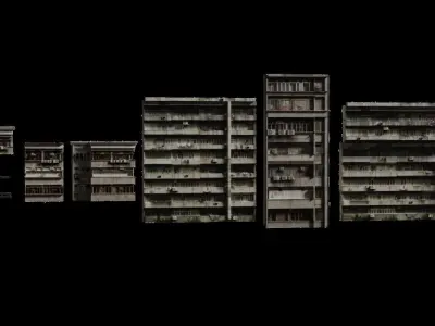 Modular High Rise Buildings 3D model