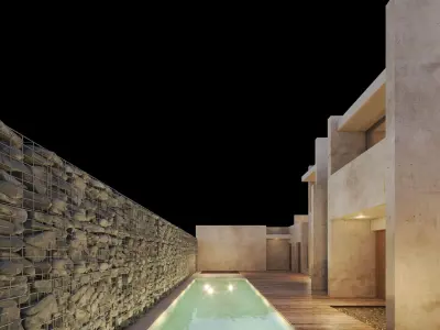HOTEL modern villa in middle east 3D model