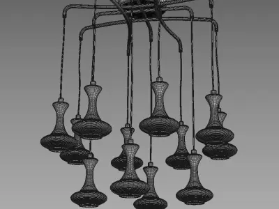 Hanging chandelier Favourite 1722-12P Leo 3D model