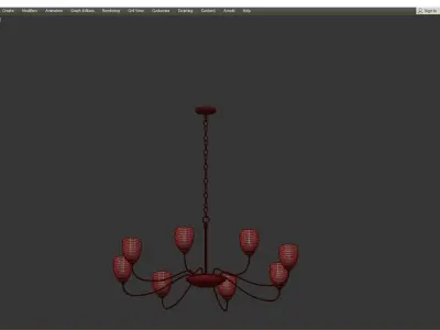 OVAL 8 ARM CHANDELIER Low-poly 3D model