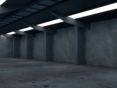 Sci Fi WareHouse 3D model 10