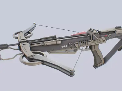 Scifi crossbow Low-poly 3D model