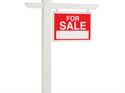Real Estate For Sale Notice Sign Board 3D model