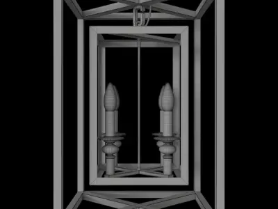 Troy Morgan Four Lights Lantern Pendant 3D model