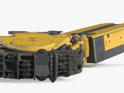  Mobile Tunnel Boring Machine Yellow Rigged for Maya 