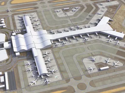 Doha - Hamad International Airport - DOH Low-poly 3D model
