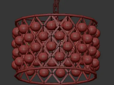 Hareous chandelier with clear glass beads 3D model