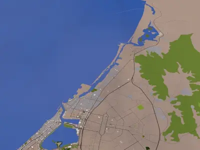 Ras al Khaimah City UAE Low-poly 3D model
