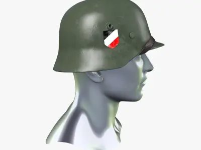 German WWII Luftwaffe Helmet Low-poly 3D model