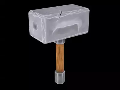  Hand Painted  Hammer Free low-poly 3D model