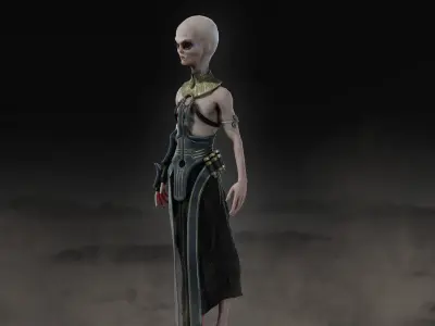 Alien Low-poly 3D model