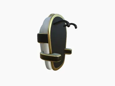 SciFi Backpack C03 White Gold - Fashion Character Design Low-poly 3D model