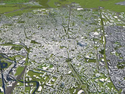 Dijon France 50x50km 3D City Map 3D model