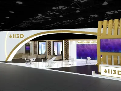 Exhibition Stand Stall One Side Open 24X9  3D model