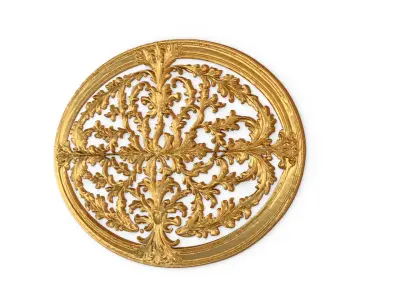 Classic oval carved decor ornament 17 3D print model purchase