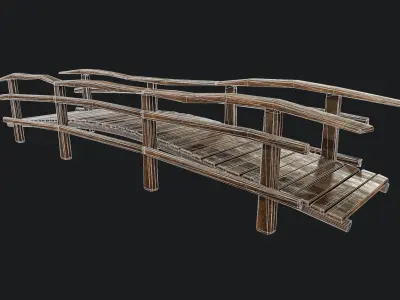 Old Wooden Medival Bridge 01