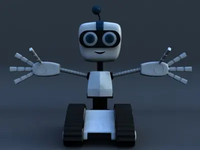 Chain Wheel Robot Model Low-poly 3D model