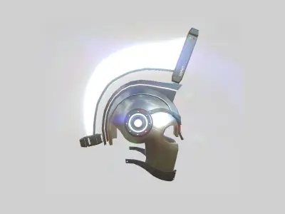 SciFi Spartan Helmet 07 Aluminum - Character Design Low-poly 3D model