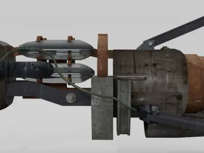 Steampunk-style sci-fi gun 3D model