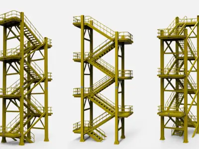 sci-fi stairs 1 3D model