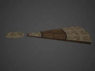 Medieval Wood Stone Floor Low Poly Game Ready Low-poly 3D model