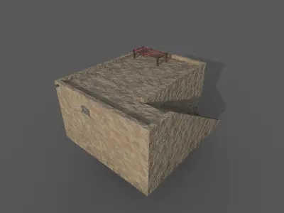 Village Mud House Low-poly 3D model