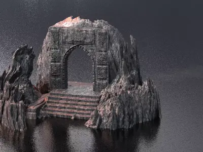 Dantes Underworld Cave Door  3D model