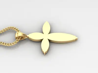 Light Gold 18K Cross Pendant 1CP094 3D print model