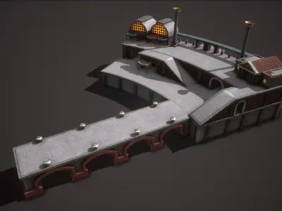 Ancient Port Low-poly 3D model