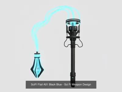 10 SciFi Flails A Collection - Sci Fi Weapon Design 3D Model Pack