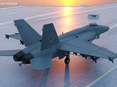  FA-18E Super Hornet with Weapons Rigged 