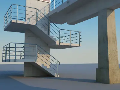 Walking Pedestrian Bridge  3D model