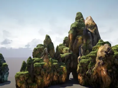 Mountains and Rocks pack - game models Low-poly 3D model