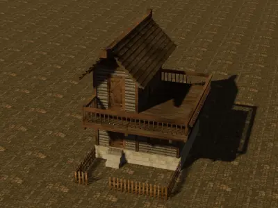 Medieval house seven 9 Low-poly 3D model